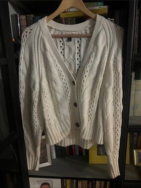 Universal Thread Cream Cable Knit Button-Up Cardigan